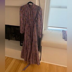 Boden Multicolor Floral Long Sleeve Dress